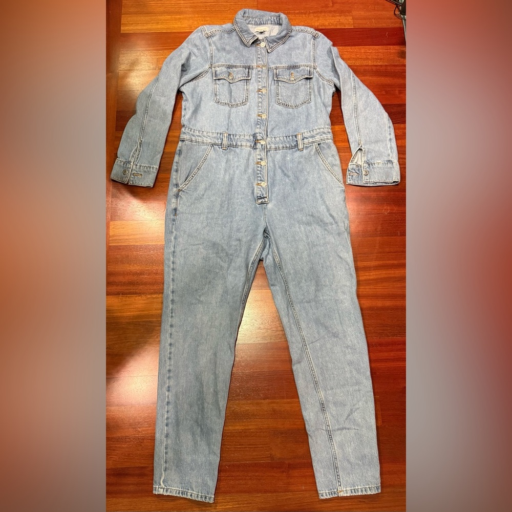 Topshop Light Blue Denim Jumpsuit, US 10